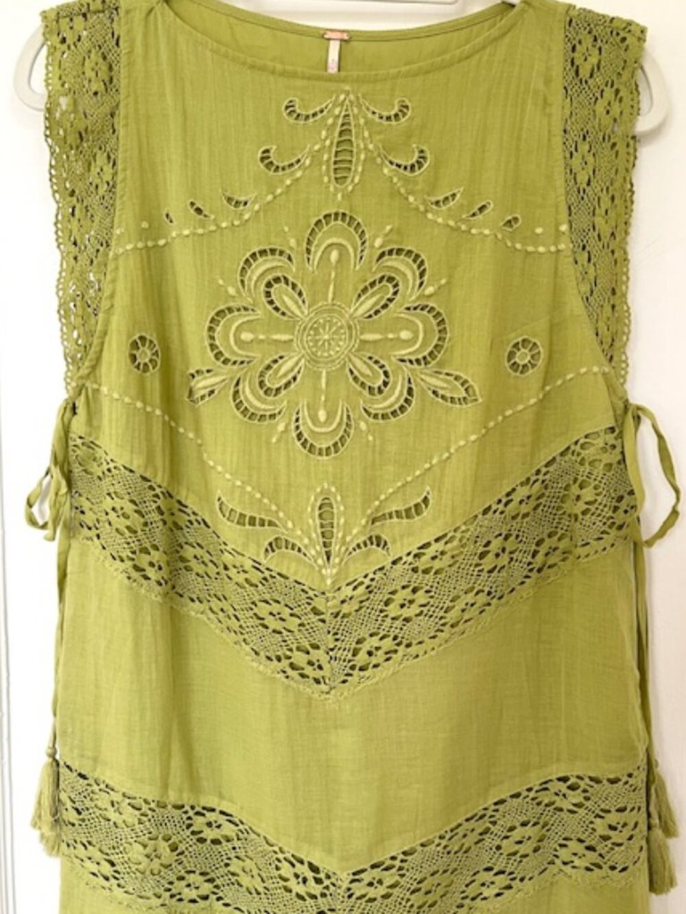 Free People 2025 Embroidered Shift Dress w/ Crochet Details, Size XS, New!